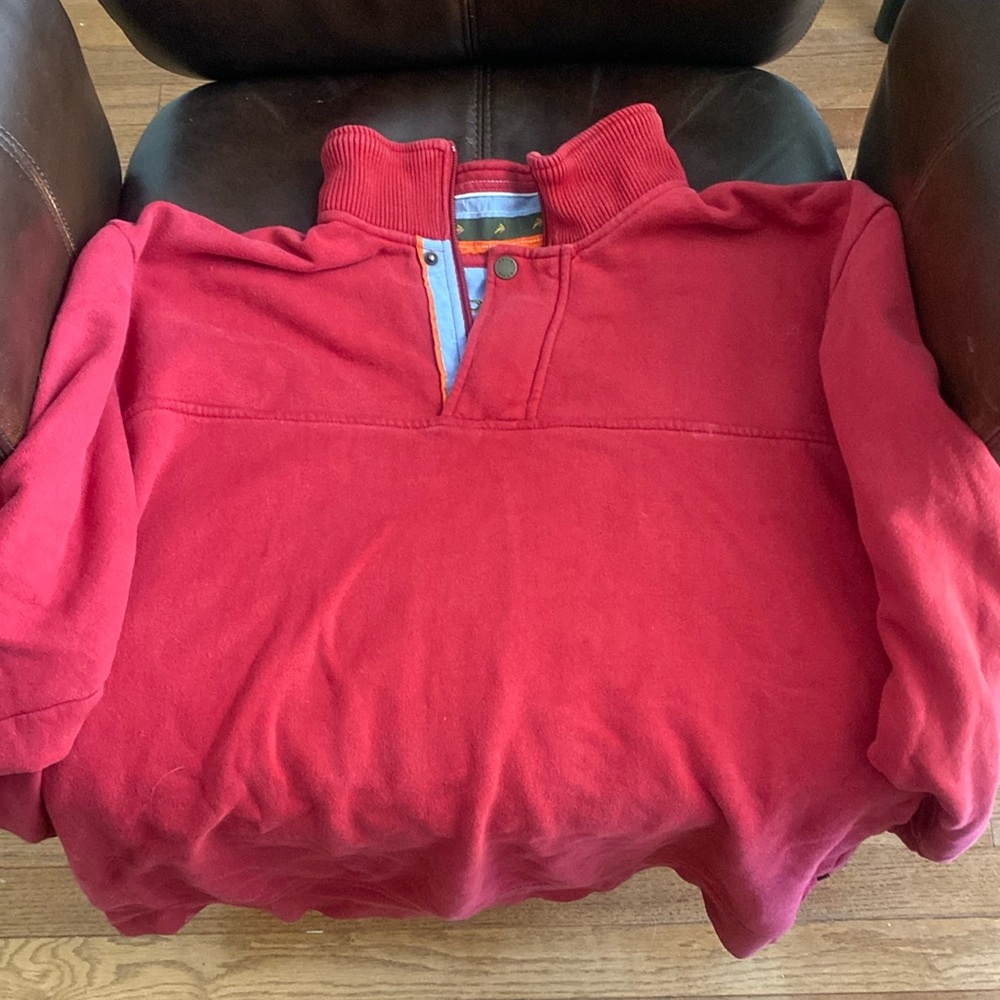 Red Orvis Quarter-zip Sweater